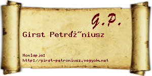Girst Petróniusz névjegykártya